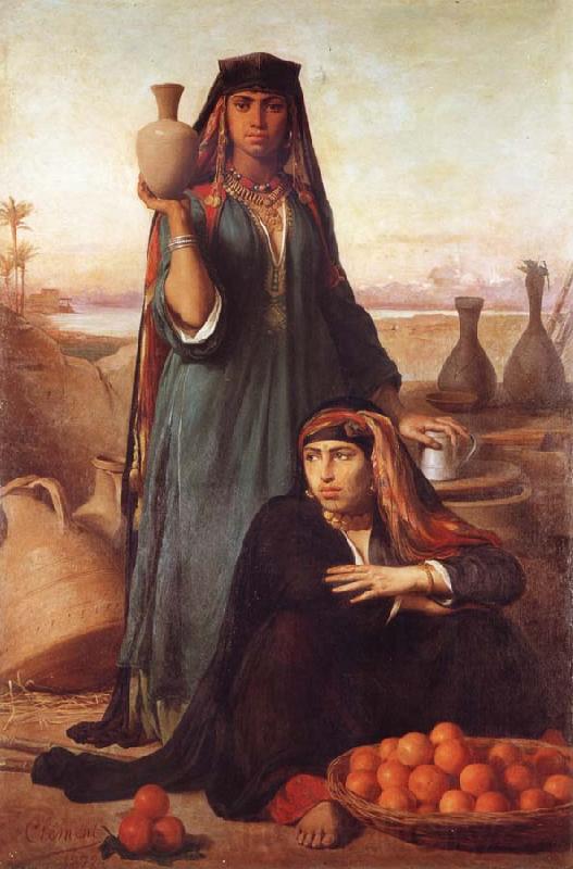 Felix-Auguste Clement Women Selling Water and Oranges on the Road to Heliopolis Spain oil painting art
